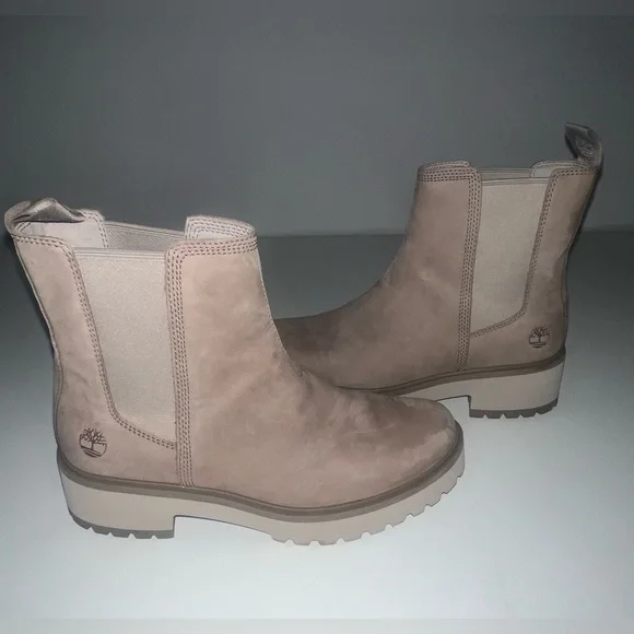 Timberland Women's Carnaby Cool Mid Chelsea Boot Taupe Gray Size 8 - Picture 1 of 5